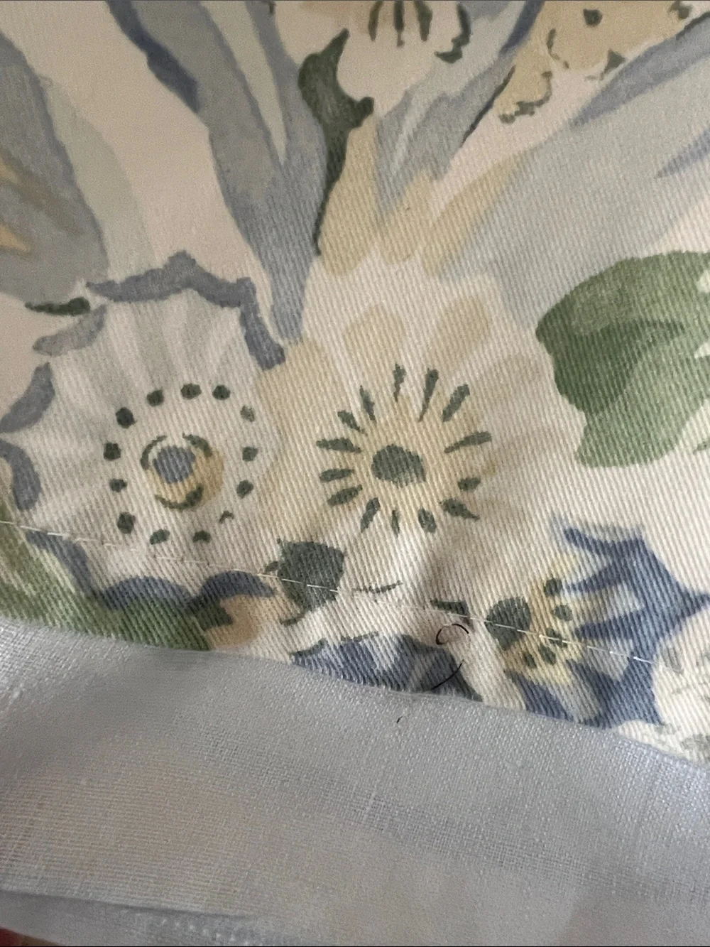 Vintage Children's Floral Peter Pan Collar Dress - Blue & Cream Size 3T​